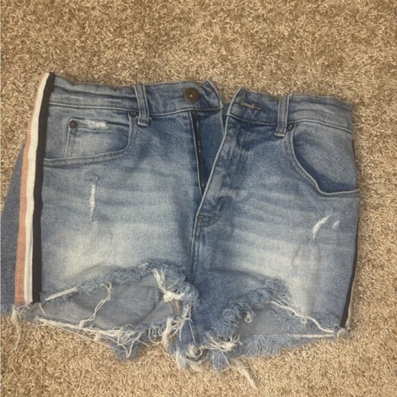 PISTOLA Winston High Rise Side Stripe Cut Off Boyfriend Jean Shorts Size 27 - Picture 5 of 5